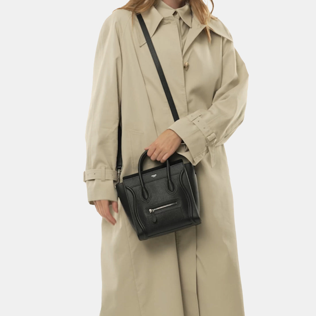 Luggage Bag Grainy Leather Nano
