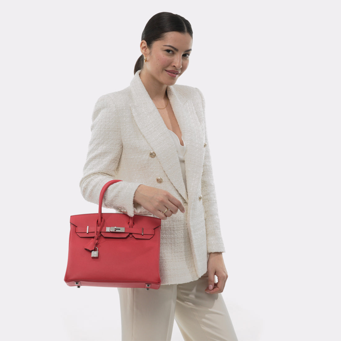 Birkin Handbag Rose Pourpre Togo with Palladium Hardware 30